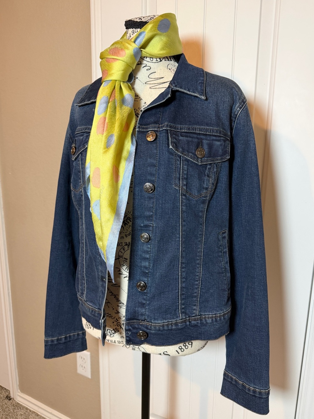 Nine West Dark Blue Denim Jean Jacket